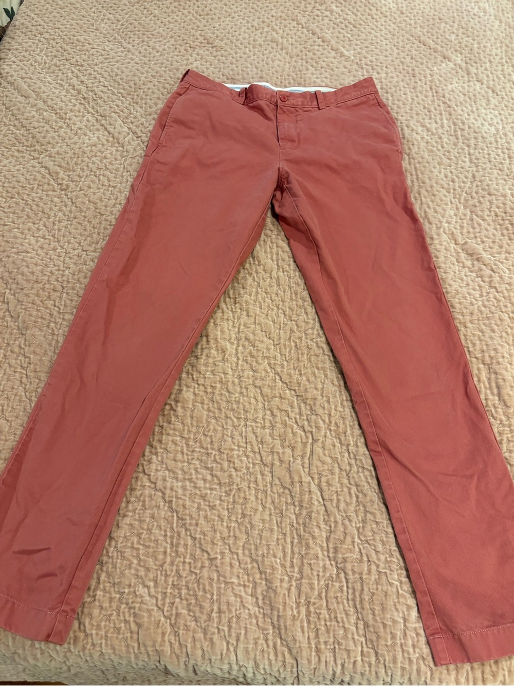 Men's J. Crew Straight Pants in Terracotta Red/Salmon Size 34x34 Great Condition